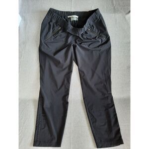 Athleta Women 14‎ Stretch Waistband Zip-Pockets Windbreaker Black Jogger Pants